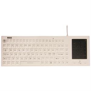 Vandtæt tastatur med touchpad og numpad, hvid (NORDISK layout)
