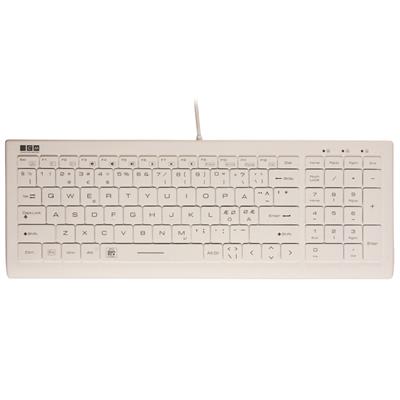 Vandtæt mekanisk tastatur med lys i knapperne, hvid (NORDISK layout)
