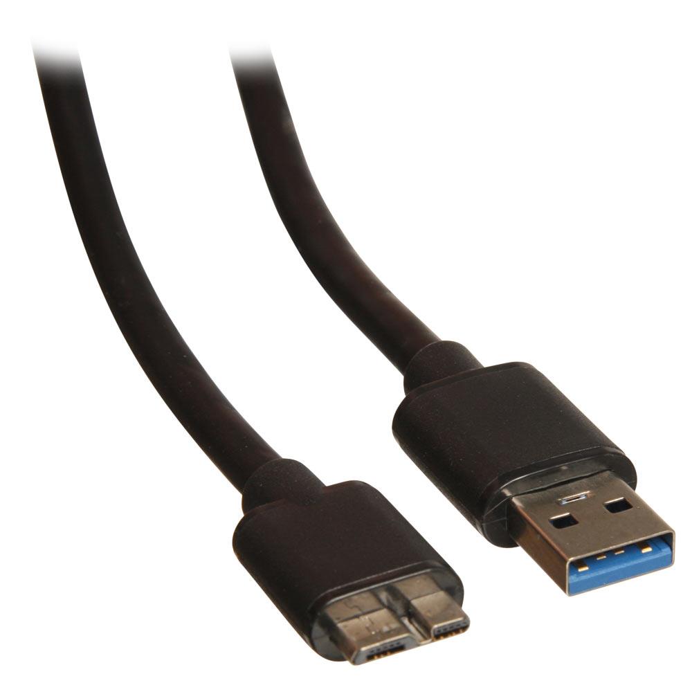 Computer Mester til mikro USB 3,0 kabel, 1 meter, sort - 8676