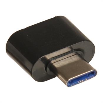Mini adapter, USB A til USB C, Sort