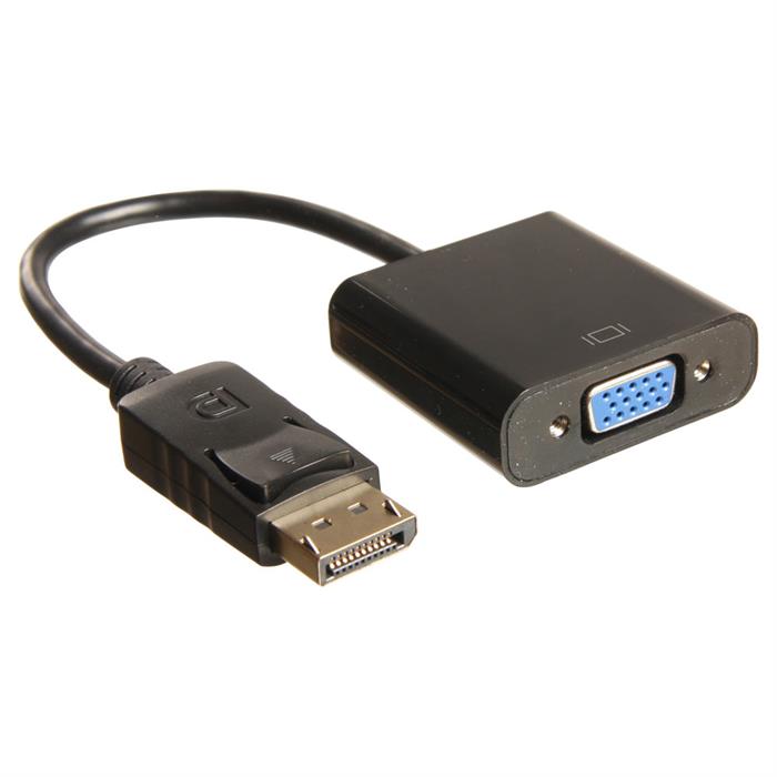 Adapter, displayport til VGA, sort