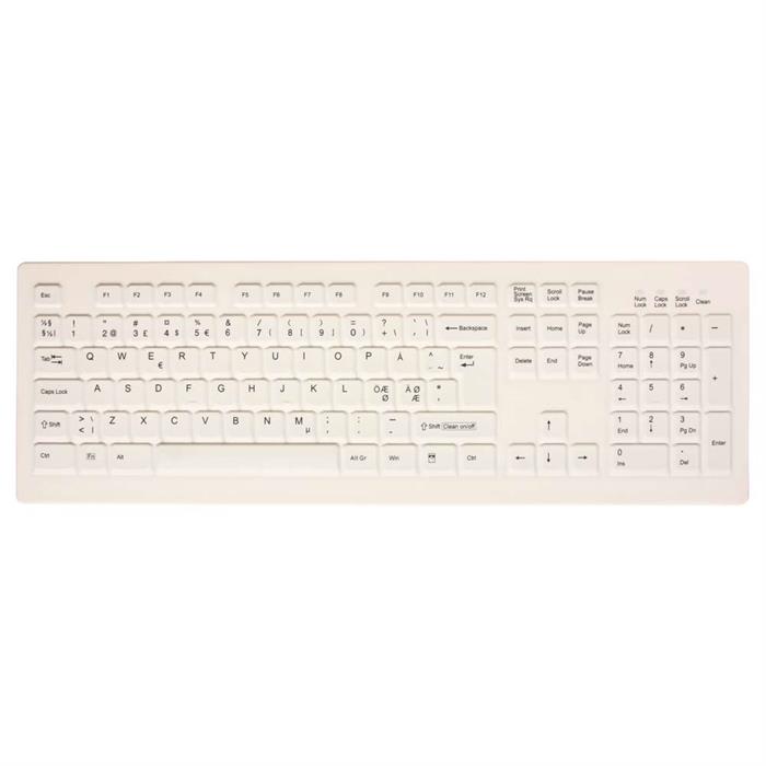 Active Key vandtæt trådløst tastatur, hvid (NORDISK layout), AK-C8100F-FU1-W-NOR