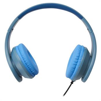 Høretelefoner med ledning og mikrofon, blå