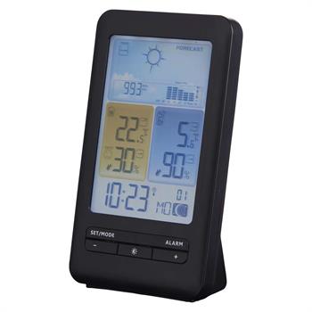 Trådløs vejrstation med belyst LCD display og radiostyret ur