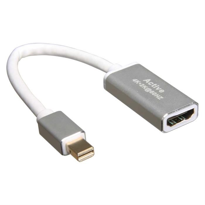 Adapter, mini displayport til HDMI, 4K, 30 Hz, sølv