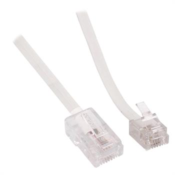 Modem kabel, RJ 11 / RJ 45, hvid, 3 meter